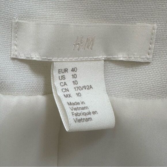 H&M Chic Women's SZ 10 Blazer Jacket Front Faux Pockets Lined Open Style Stretch - Picture 11 of 14